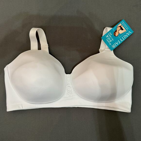 Vanity Fair Bra Womens 38DD White Full Figure 4-Way Stretch Smooth Back Simple - Picture 1 of 9
